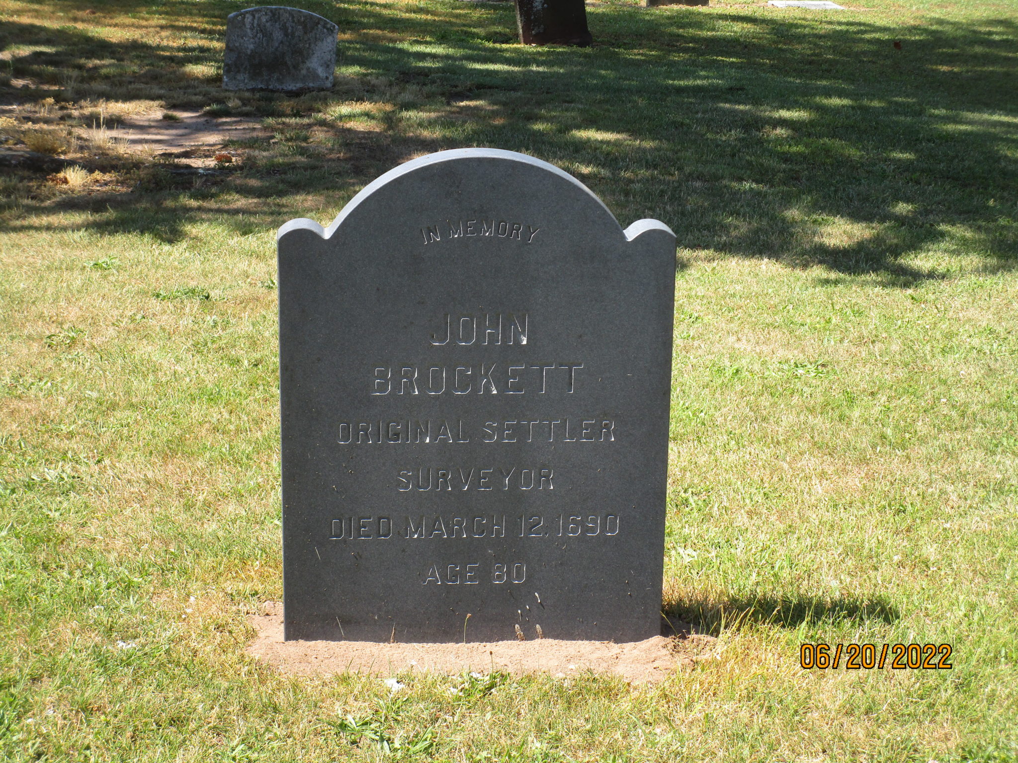 In Memory of John Brockett – Center Street Cemetery